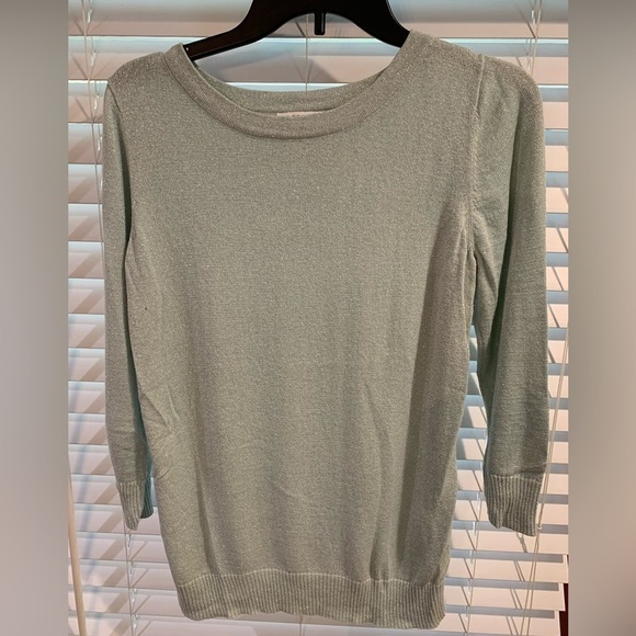 Joseph A Sweaters - Joseph A. Light Green Shimmery Sweater Size Medium